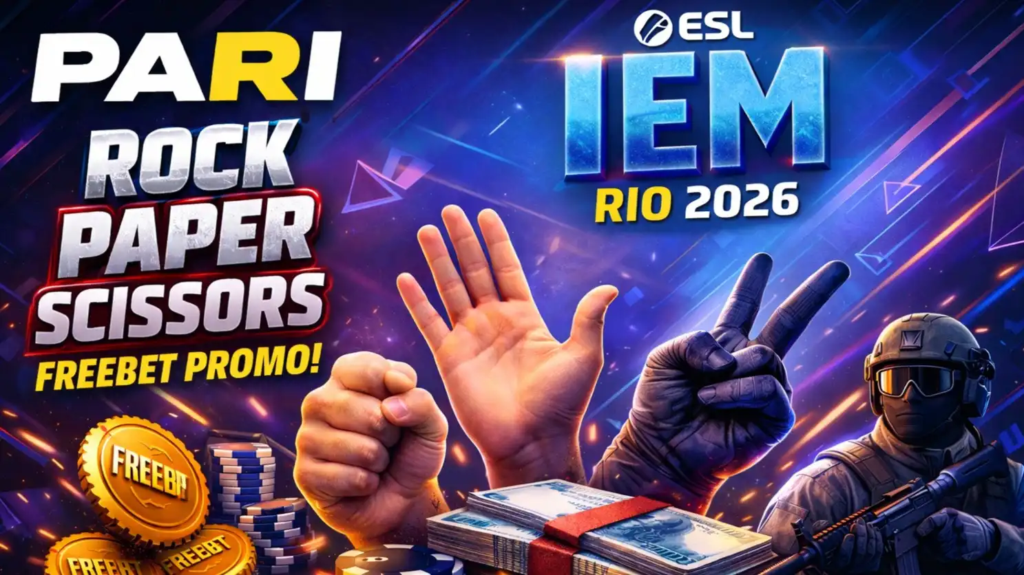 PARI Launches Rock-Paper-Scissors Freebet Promo During IEM Rio 2026 (CS2)